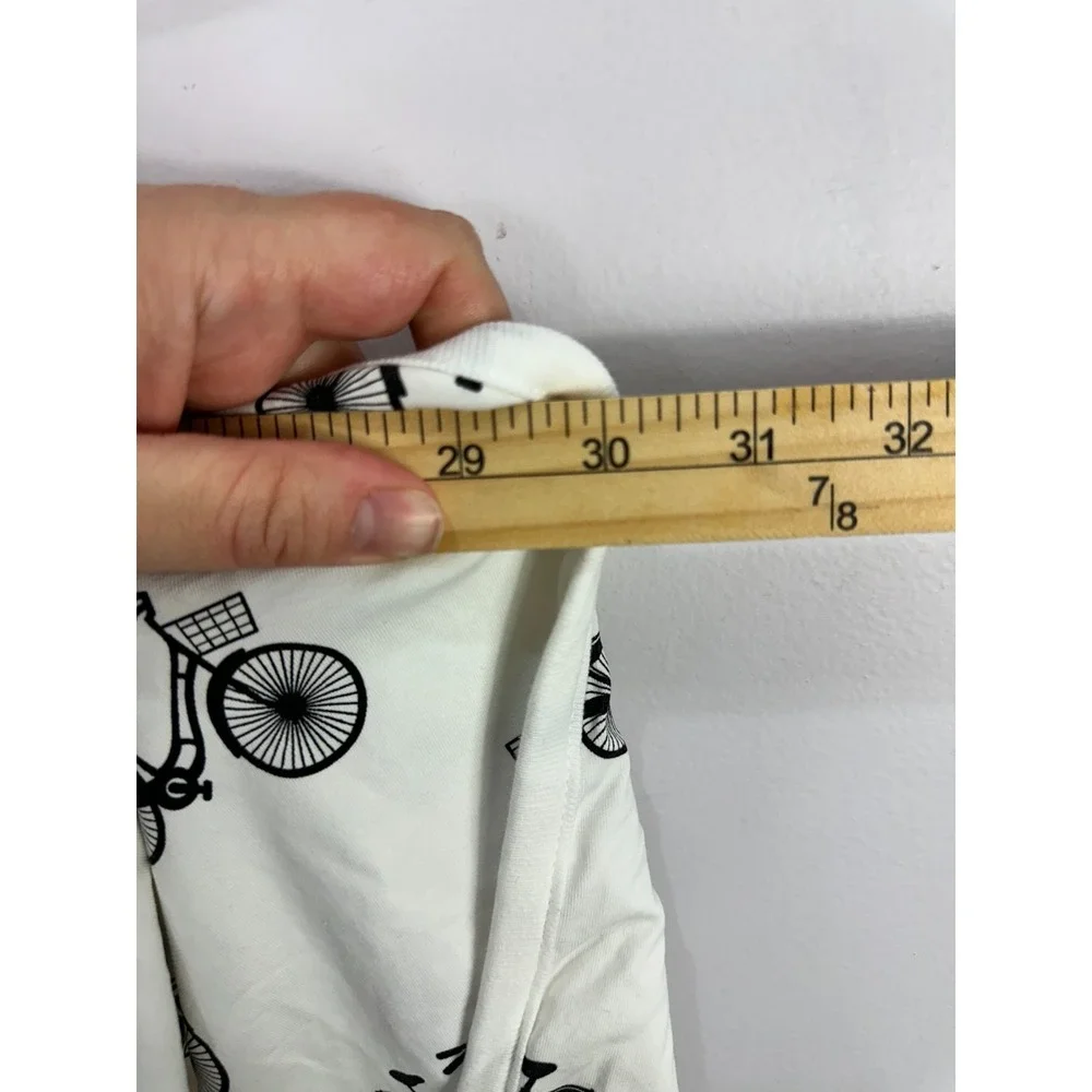 Monica + Andy Swaddle Blanket Baby OS White Bicycle Print Organic Cotton Stretch